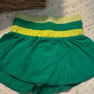 Peach love Green and Yellow Women's skirt